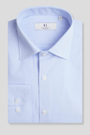 Plava melanž košulja classic fit (764H)