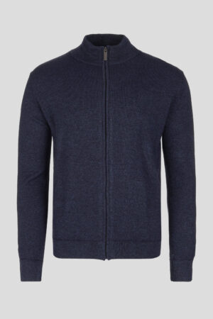 Teget melanž zip džemper merino vuna 120D