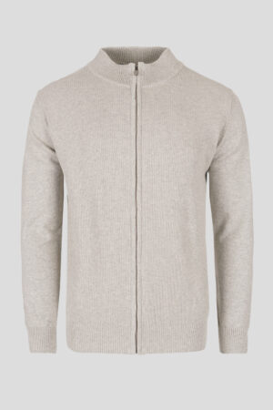 Lagani svetlosivi rebrasti zip džemper 120E