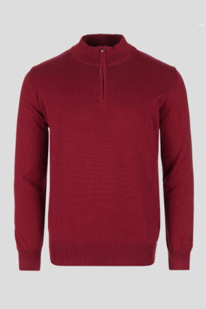 Bordo half zip pamučni džemper 130M