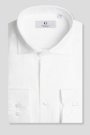 Bela košulja lan/pamuk slim fit 783E