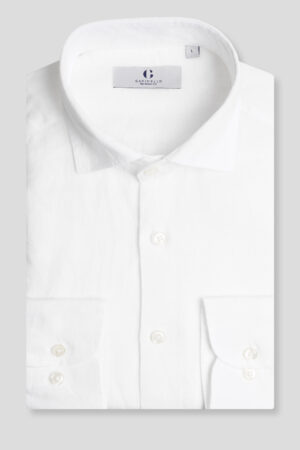 Bela lanena košulja slim fit 783F