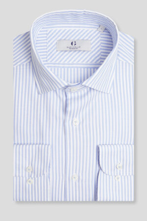 Plava prugasta Oxford slim fit košulja 717M
