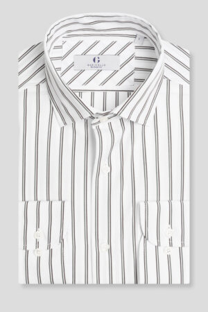 Zeleno-braon Double stripe slim fit košulja 717M