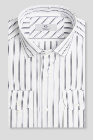 Teget-siva Double stripe slim fit košulja 717M