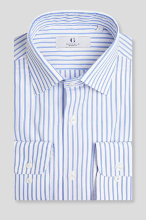 Belo-plava prugasta košulja slim fit (761N)