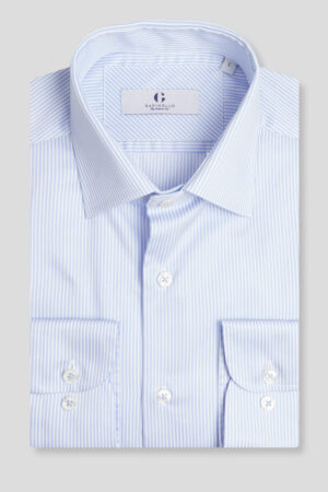 Svetlo plava double-stripes slim fit košulja 521A