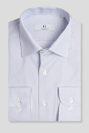 Melanž plava prugasta slim fit košulja 521A