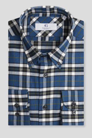 Petrolej karirana BD slim fit košulja 523A